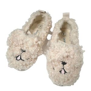 CAT & Jack Faux Fur Dog Puppy Slip On Shoes Toddler Girl Size 7 Tan